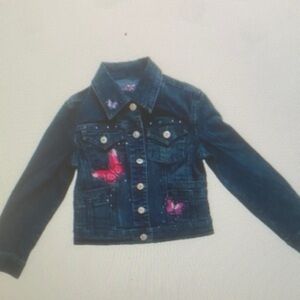Kids Denim Jacket with Butterfly Design